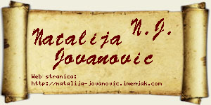 Natalija Jovanović vizit kartica